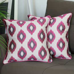 17"x 17"Purple Jacquard Slices decorative Throw Pillow Cover Set Of 2 Pieces Square