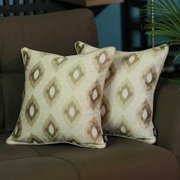 17"x 17" Jacquard Brown Slices decorative Throw Pillow Cover Set Of 2 Pieces Square